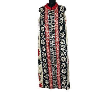 Sears Hawaiian fashion vintage maxi dress sleeveless floral Lagenlook